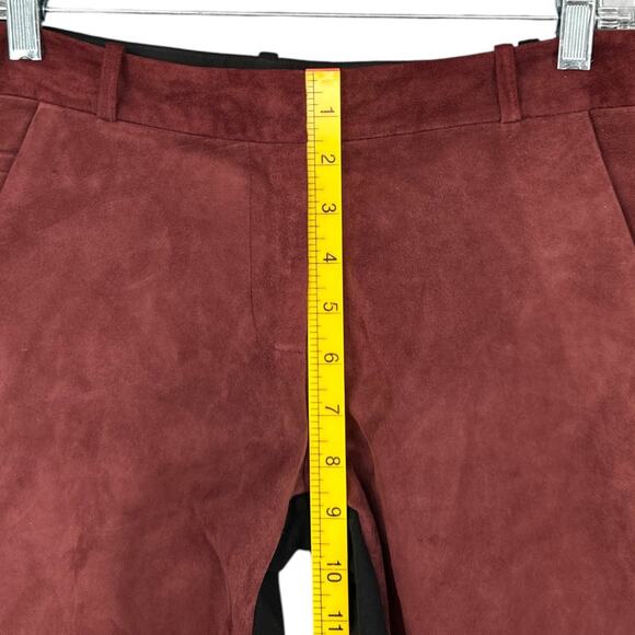 DIANE von FURSTENBERG CECILY Black Colorblocked Suede Panels Modern Pants Size 6 - Picture 7 of 8